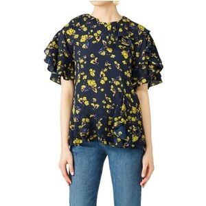 Goen J Floral Blouse Womens 6